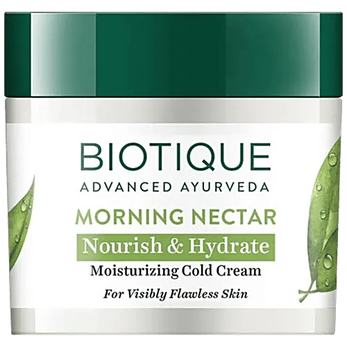 BIOTIQUE Morning Nectar Nourish & Hydrate Moisturizing Cold Cream, 50 g  For Visibly Flawless Skin