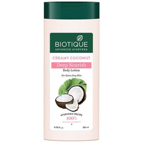 BIOTIQUE Deep Nourish Body Lotion - Creamy Coconut, For Extra Dry Skin, 180 ml  