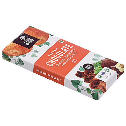 Phalada Pure & Sure Organic Chocolate Bar With Orange, Cinnamon, Hazelnut - Dark, Rich Flavour, 30 g  