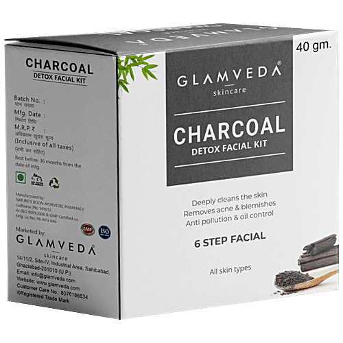 Buy Glamveda Charcoal Detox Facial Kit Deeply Cleans Pores Online at