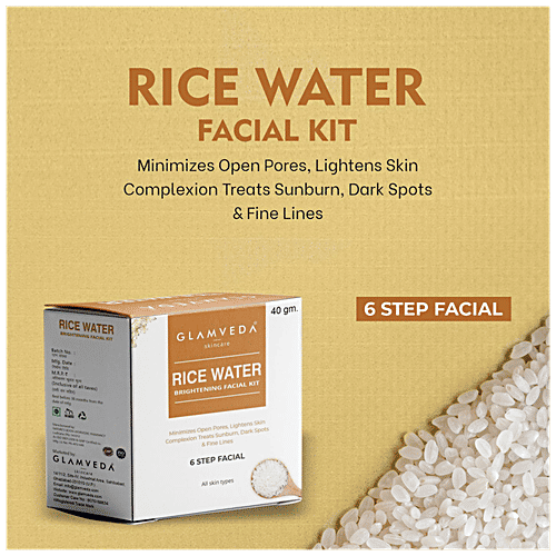 Glamveda Rice Water Brightening Facial Kit - Provides Glow, 40 g  
