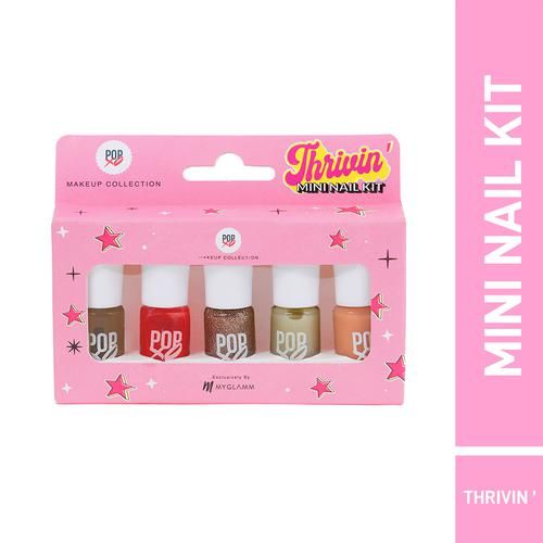 MyGlamm MyGlamm POPxo Makeup Collection -Mini Nail Kit-Thrivin'-15ml, 15ml (Pack of 5) 