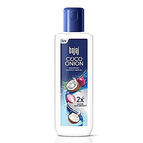 Bajaj Coco Onion Hair Oil - Non Sticky, For 2X Faster Hair Growth, 180 ml