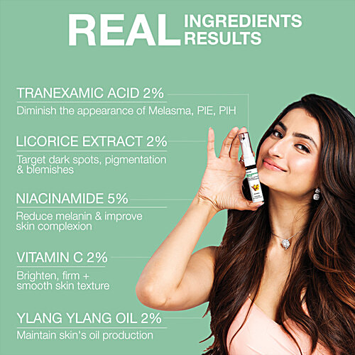 Soulflower Face Serum - With Vitamin C For Glowing Skin, Helps Remove Dark Spots & Hyperpigmentation, 15 ml