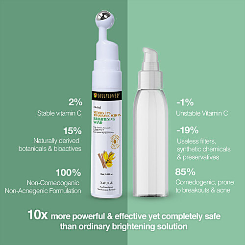 Soulflower Face Serum - With Vitamin C For Glowing Skin, Helps Remove Dark Spots & Hyperpigmentation, 15 ml