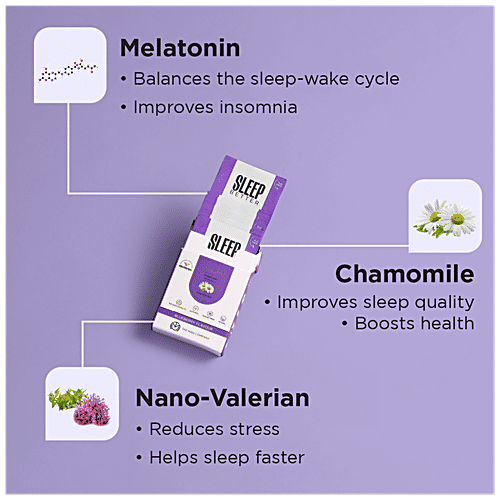 Buy MinS Sleep Better MinStrips Melatonin & Chamomile, Natural, Vegan, SugarFree, Blueberry