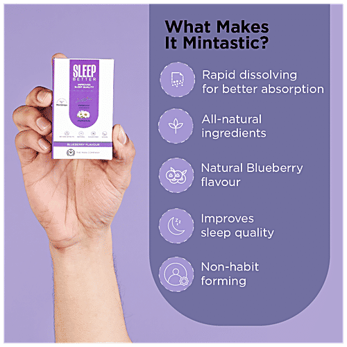 Buy MinS Sleep Better MinStrips Melatonin & Chamomile, Natural, Vegan, SugarFree, Blueberry