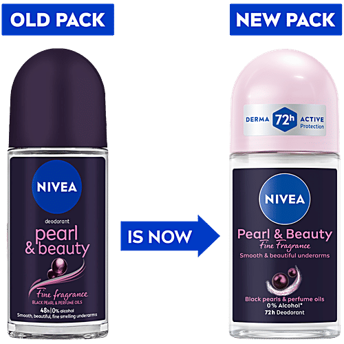 Nivea Deodorant Roll On - Pearl & Beauty, Fine Fragrance, For Women, For Fragrant Smooth & Beautiful Underarm Skin, 50 ml  