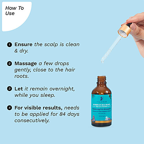 Pilgrim Redensyl & Anagain Advanced Hair Growth Serum With Green Tea, 50 ml For All Hair Types