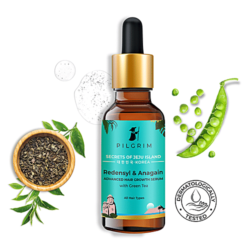 Pilgrim Redensyl & Anagain Advanced Hair Growth Serum With Green Tea, 50 ml For All Hair Types