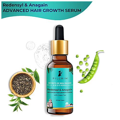 Pilgrim Redensyl & Anagain Advanced Hair Growth Serum With Green Tea, 50 ml For All Hair Types
