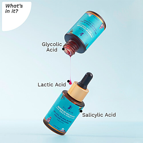 Pilgrim 25% AHA, 2% BHA, 5% PHA Peeling Solution, 30 ml Fragrance Free, For All Skin Types, Exfoliates Dead Skin Cells