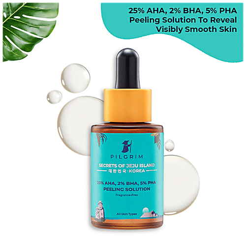 Pilgrim 25% AHA, 2% BHA, 5% PHA Peeling Solution, 30 ml Fragrance Free, For All Skin Types, Exfoliates Dead Skin Cells