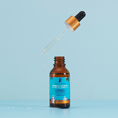 Pilgrim Vitamin C Night Serum For Face - Oil-Based, Enhances Firmness & Elasticity, 30 ml  
