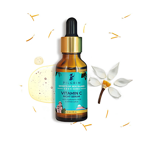 Pilgrim Vitamin C Night Serum For Face - Oil-Based, Enhances Firmness & Elasticity, 30 ml  