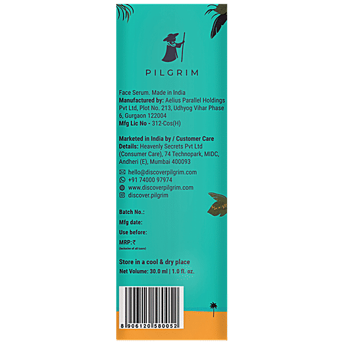 Pilgrim Vitamin C Night Serum For Face - Oil-Based, Enhances Firmness & Elasticity, 30 ml  