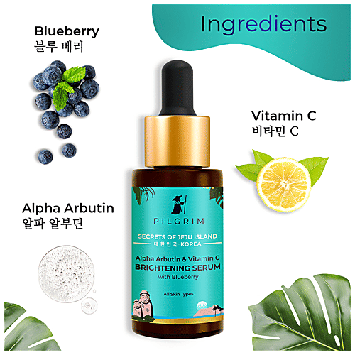 Buy PILGRIM Alpha Arbutin & Vitamin C Brightening Serum With Blueberry