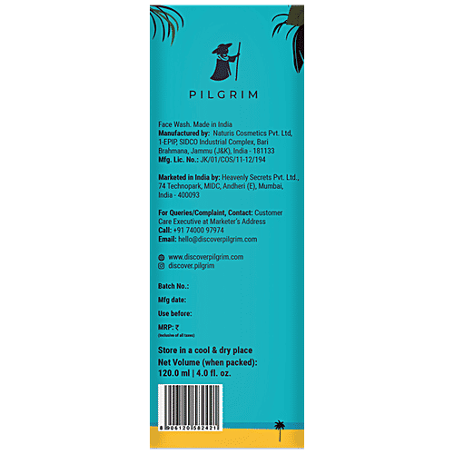 Pilgrim Salicylic & Glycolic Acid Foaming Face Wash For Oily & Acne-Prone Skin, 120 ml  With Yugdugu, No Artificial Fragrance