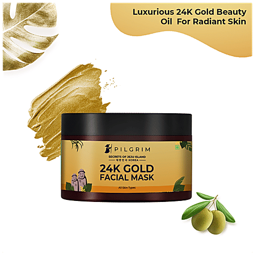 Pilgrim 24K Gold Facial Mask - Boosts Collagen, Enhances Natural Glow, For All Skin Types, 50 g  