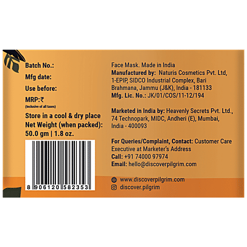 Pilgrim 24K Gold Facial Mask - Boosts Collagen, Enhances Natural Glow, For All Skin Types, 50 g  