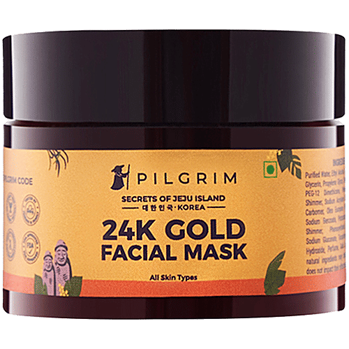 Pilgrim 24K Gold Facial Mask - Boosts Collagen, Enhances Natural Glow, For All Skin Types, 50 g  