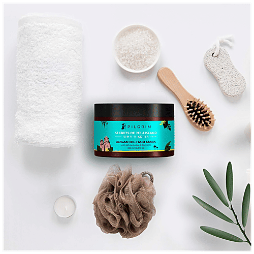 Pilgrim Argan Oil Hair Mask With White Lotus & Camellia - Promotes Growth, Fights Hair-Fall, 200 ml  