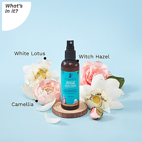 Pilgrim White Lotus Natural Face Mist & Toner With Camellia & Witch Hazel, 100 ml For All Skin Types