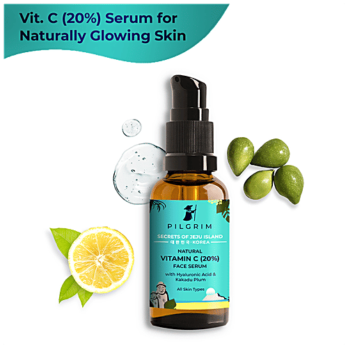 Pilgrim Natural Vitamin C Serum With Hyaluronic Acid & Kakadu Plum - For All Skin Types, 30 ml  