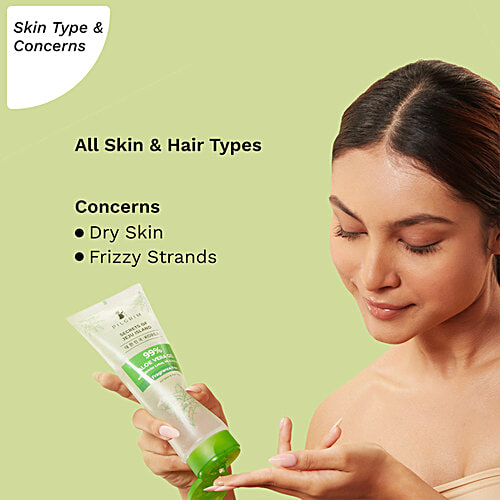 Pilgrim 99% Aloe Vera Gel With White Lotus, Vitamin E & B5, 200 ml Fragrance Free, For All Skin & Hair Types
