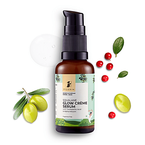 Pilgrim Squalane Glow Creme Serum With Tranexamic Acid & Alpha Arbutin - Hydrates Skin, 30 g  