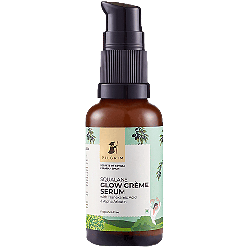 Pilgrim Squalane Glow Creme Serum With Tranexamic Acid & Alpha Arbutin - Hydrates Skin, 30 g  
