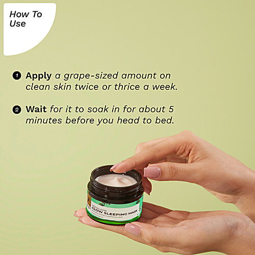 Pilgrim Squalane Glow Sleeping Mask With Alpha Arbutin & Hyaluronic Acid - Hydrates Skin, 50 g