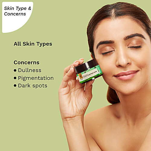 Pilgrim Squalane Glow Sleeping Mask With Alpha Arbutin & Hyaluronic Acid - Hydrates Skin, 50 g