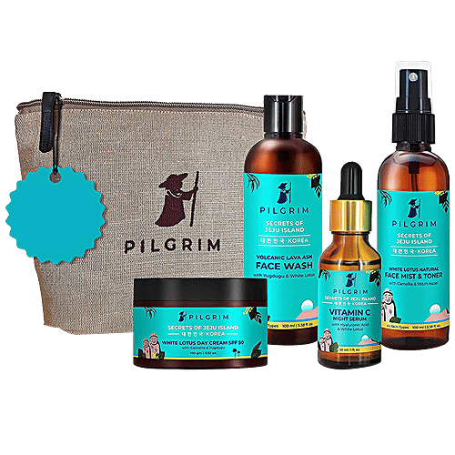 Pilgrim Korean Beauty Flawless Skin Face Care Kit With Vitamin C - Provides Clear Skin, 300 g  