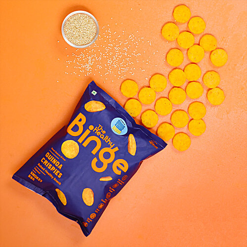 The Healthy Binge Quinoa Crispies - Smokey BBQ, Guilt Free Snacking, Helps Blood Sugar & Cholesterol, 40 g Pouch 