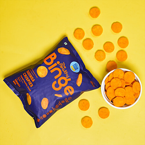The Healthy Binge Quinoa Crispies - Smokey BBQ, Guilt Free Snacking, Helps Blood Sugar & Cholesterol, 40 g Pouch 