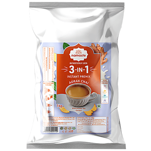 Namaste Chai Instant Tea Premix, Adrak Chai Powder - Value Pack, Assam Tea, Vending Machine, Ready Mix, 1 kg
