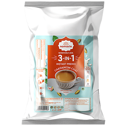 Namaste Chai Instant Tea Premix, Cardamom Chai Powder - Value Pack, Assam Tea, Vending Machine, Ready Mix, 1 kg  