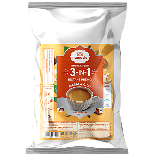 Namaste Chai Instant Tea Premix, Masala Chai Powder - Value Pack, Ginger, Clove, Cinnamon, Nutmeg & Cardamom, For Vending Machine, Ready Mix, 1 kg  Authentic Masala Chai
 Instant Premix