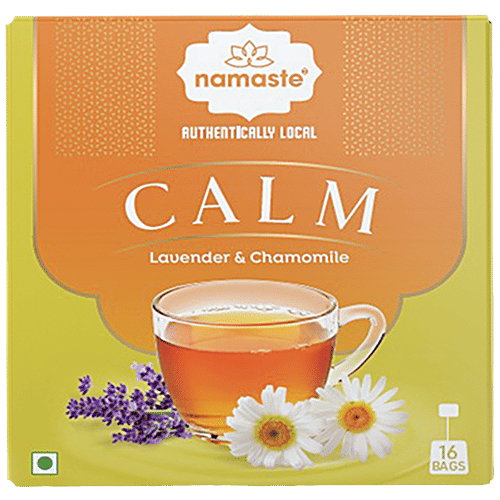 Namaste Chai Calm Herbal Tea - Lavender & Chamomile, Authentically Local, No Colours & Flavours, 32 g (16 Bags x 2 g each) 