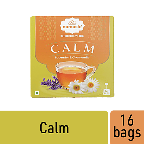 Namaste Chai Calm Herbal Tea - Lavender & Chamomile, Authentically Local, No Colours & Flavours, 32 g (16 Bags x 2 g each) 