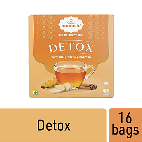 Namaste Chai Detox Herbal Tea - Turmeric, Ginger & Cinnamon, Authentically Local, No Colours & Flavours, 32 g (16 Bags x 2 g each) Authentically Local
 No Colours & Flavours