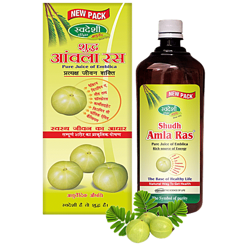 Swadeshi Ayurved Shudh Amla Ras - Relieves Indigestion & Debility, 1 L