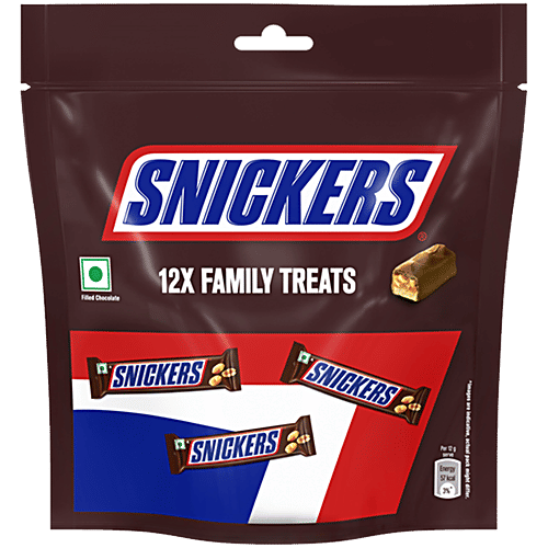 Snickers Family Treats Peanut Chocolate Treats Inside, 144 g (12 pcs x 12 g each)