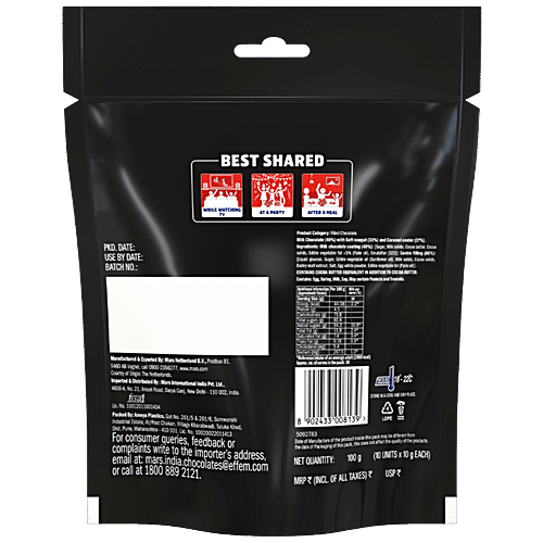 Mars Miniatures Nougat & Caramel Filled Chocolates, 100 g (10 N x 10 g Each) Soft Nougat and Caramel
Delicious Chocolate Layer
Irresistible Treat