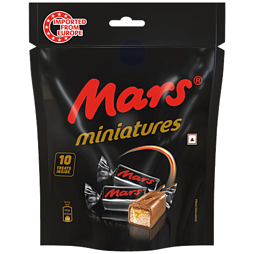 Mars Miniatures Nougat & Caramel Filled Chocolates, 100 g (10 N x 10 g Each) Soft Nougat and Caramel
Delicious Chocolate Layer
Irresistible Treat