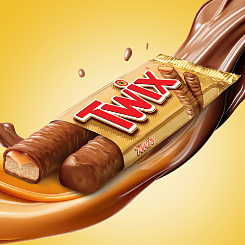 Twix Chocolate Bar, 50 g  Wafer Biscuit Coated With Chocolate