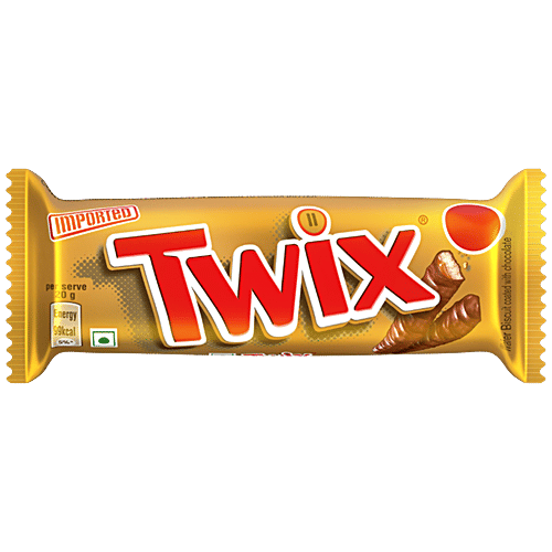 Twix Chocolate Bar, 50 g  Wafer Biscuit Coated With Chocolate