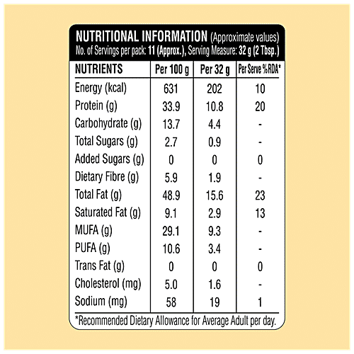 Saffola FITTIFY Whey Protein Peanut Butter Unsweetened Super Creamy, 340 g Jar 