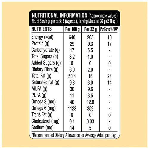 Saffola FITTIFY Natural Peanut Butter Unsweetened Extra Crunchy, 200 g Jar 